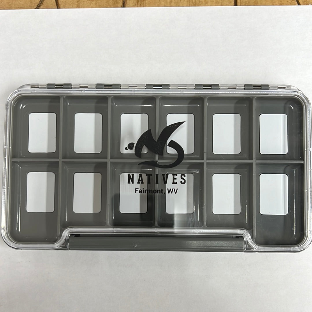 Natives Waterproof Clear Thin Fly Box 12 Compartment 7.25X4