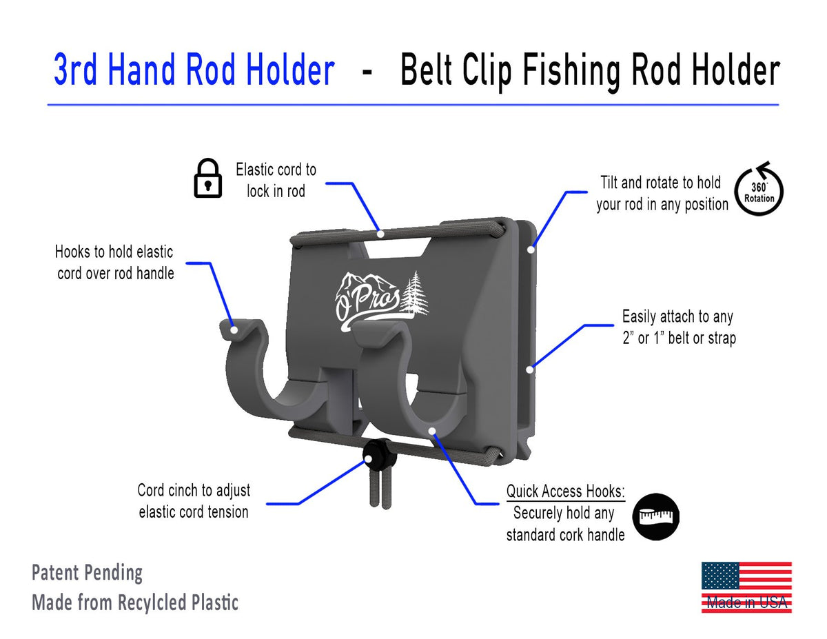 Horizontal Fishing Rod Holder Belt Clip