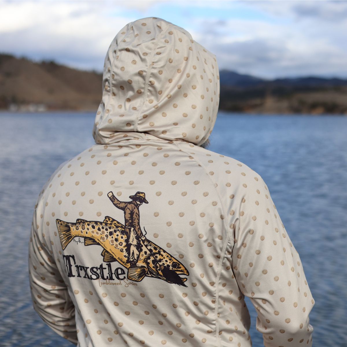 Trxstle Tumbleweed Brown Trout Featherweight Sun Hoodie