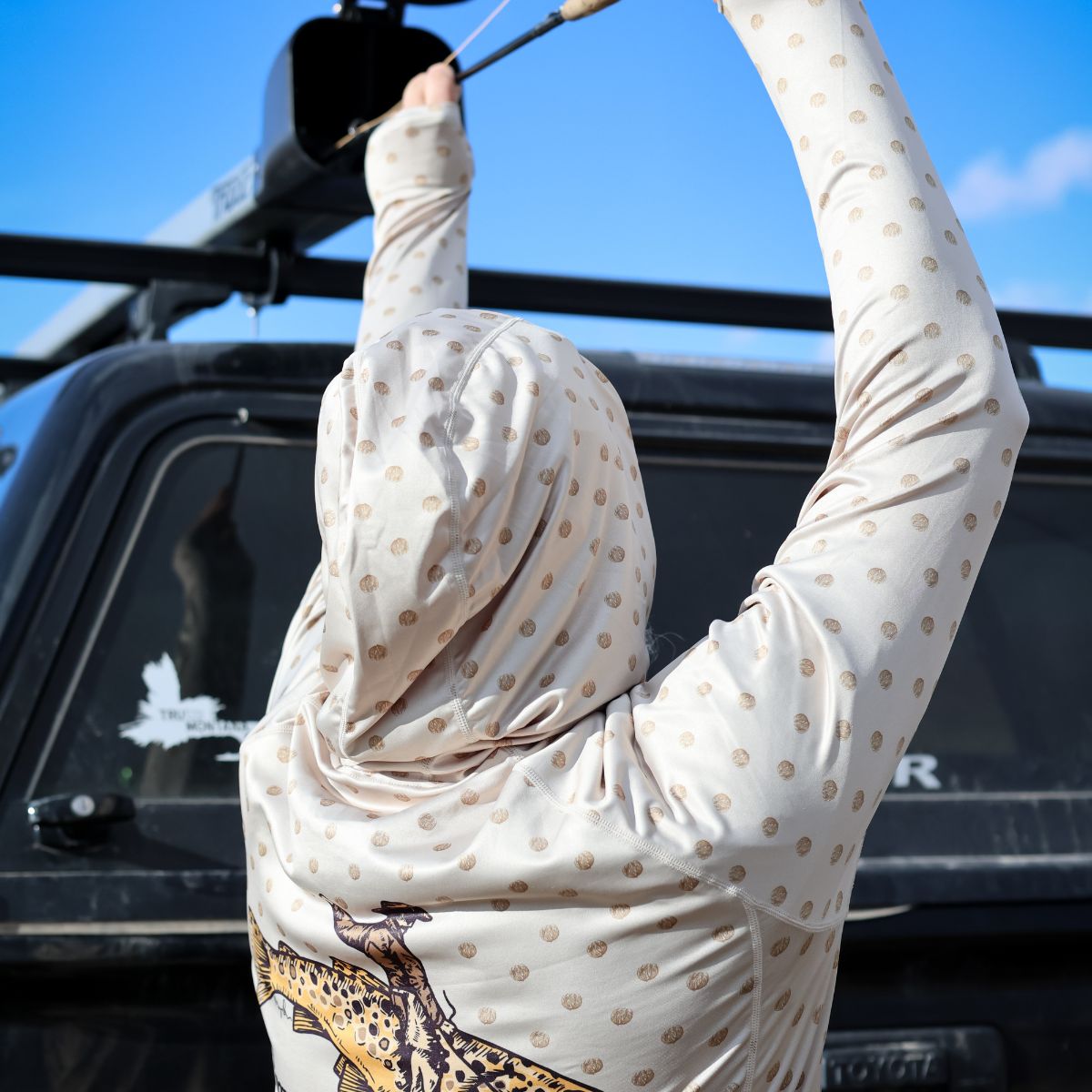 Trxstle Tumbleweed Brown Trout Featherweight Sun Hoodie