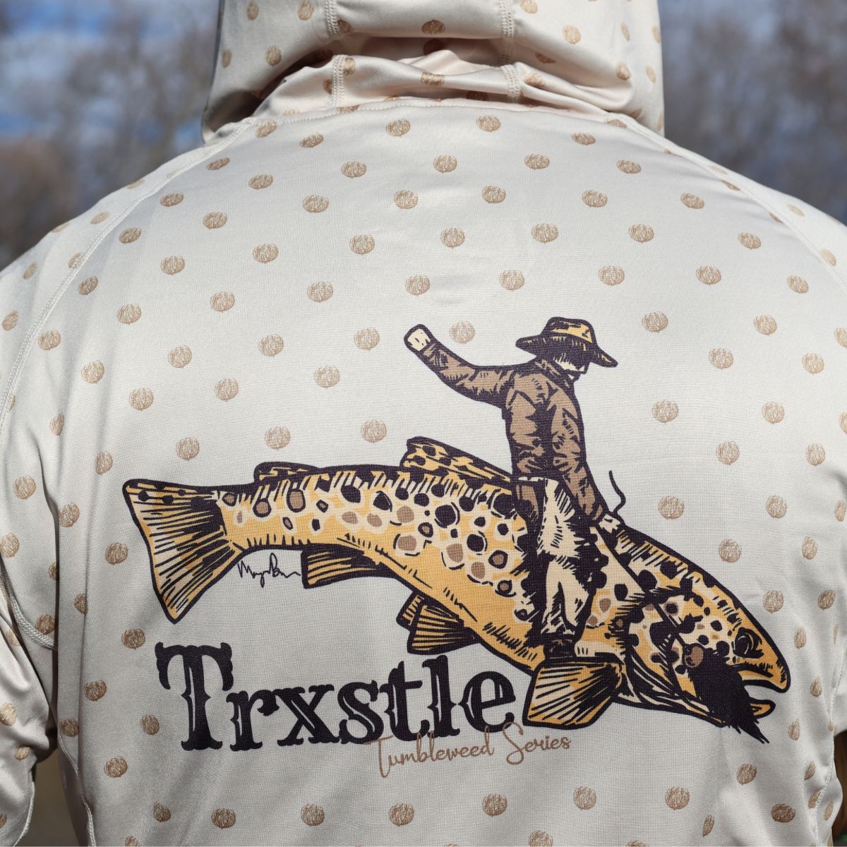 Trxstle Tumbleweed Brown Trout Featherweight Sun Hoodie