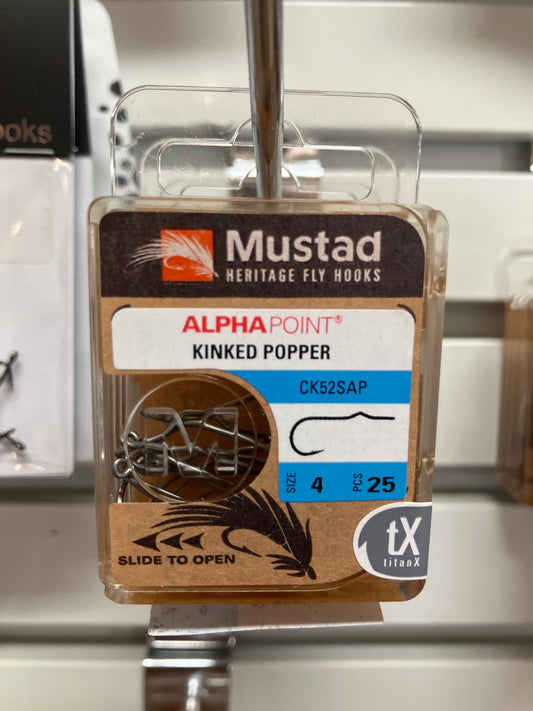 Mustad Fresh Water Popper Kinked Shank 2XL Forged Straight TitanX Hook