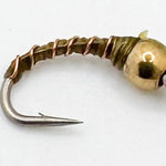 Gold Bead Head Olive Zebra Midge