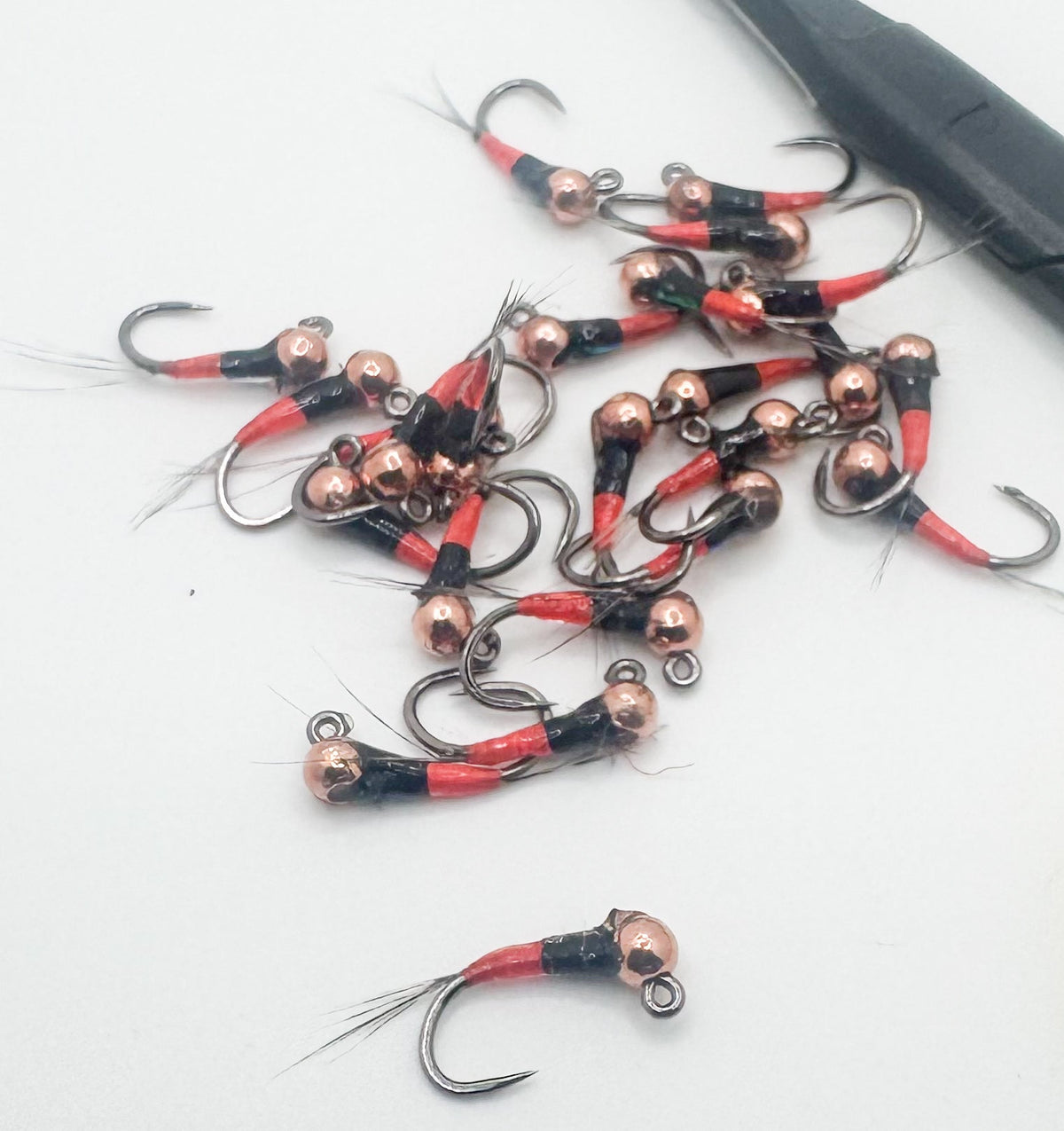 Spanish Bullet Orange/Black Tungsten bead
