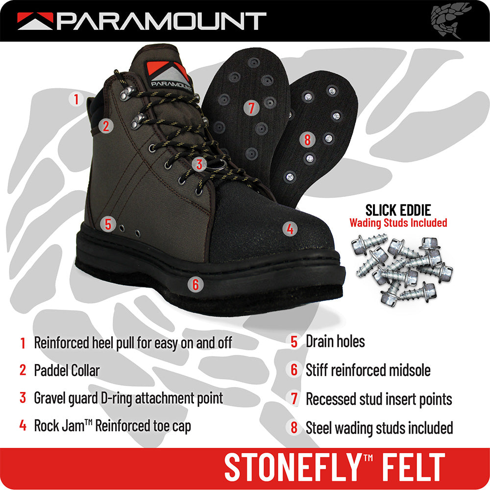Paramount Stonefly Felt Sole Wading Boot