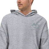 Natives embroidered sueded fleece hoodie