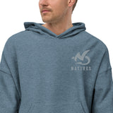 Natives embroidered sueded fleece hoodie